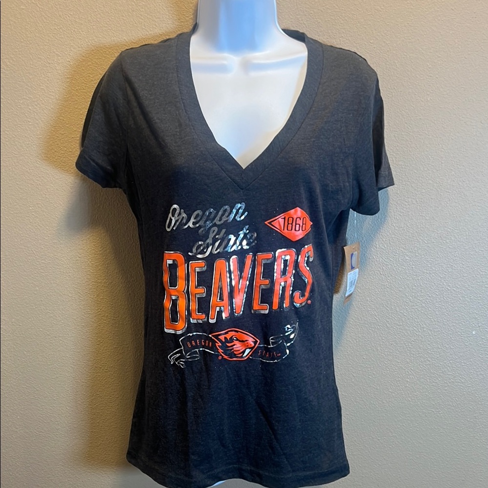 Rivalry Threads Oregon State Beavers Women’s Gray Fitted Short Sleeve Tee Sz M